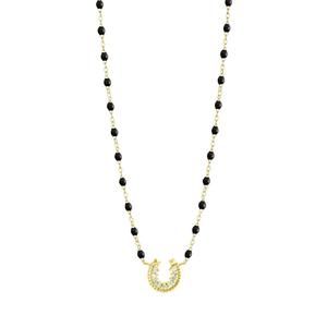 NEW GIGI CLOZEAU women's horseshoe classic gigi diamond necklace in yellow gold/